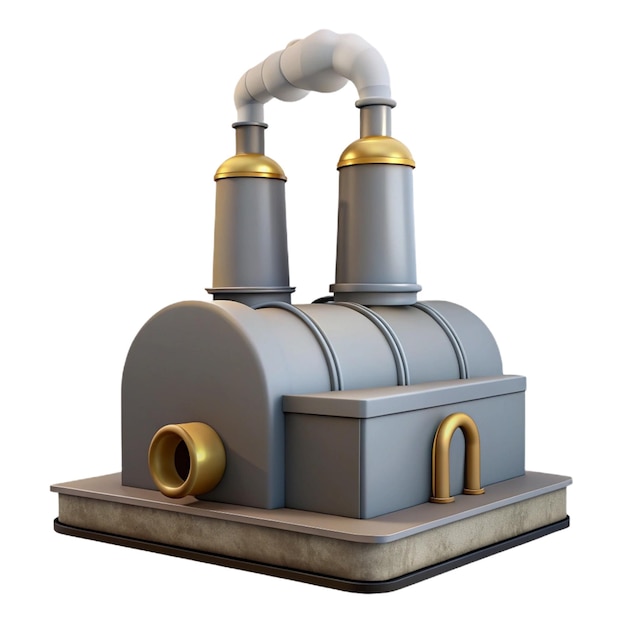 a model of a steam engine with a pipe on it