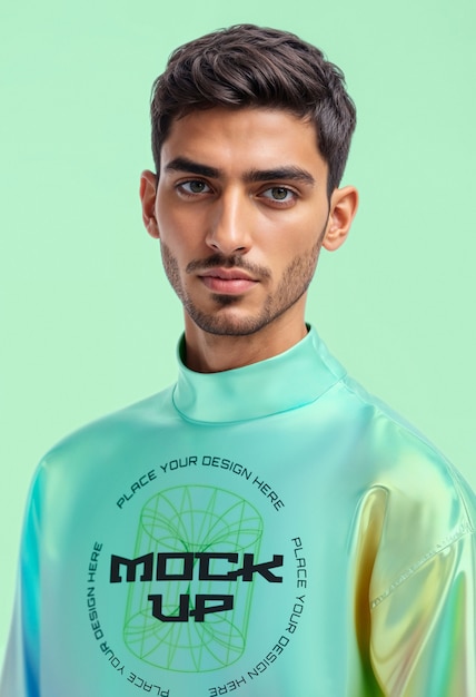 Model wearing cool apparel mockup