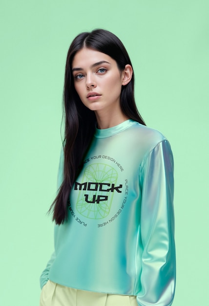 Model wearing cool apparel mockup