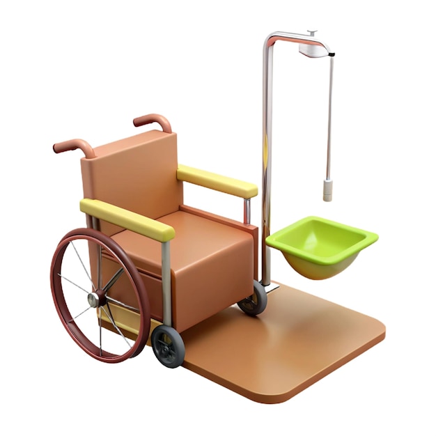 PSD a model of a wheelchair and a wheelbarrow with a handle