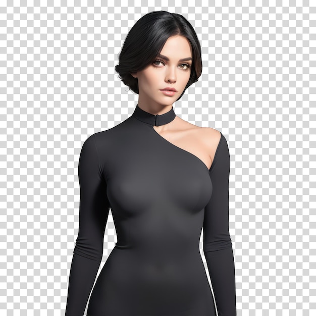 PSD a model with a black dress and a black neckline