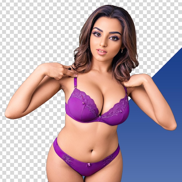 PSD a model with a purple bra on it