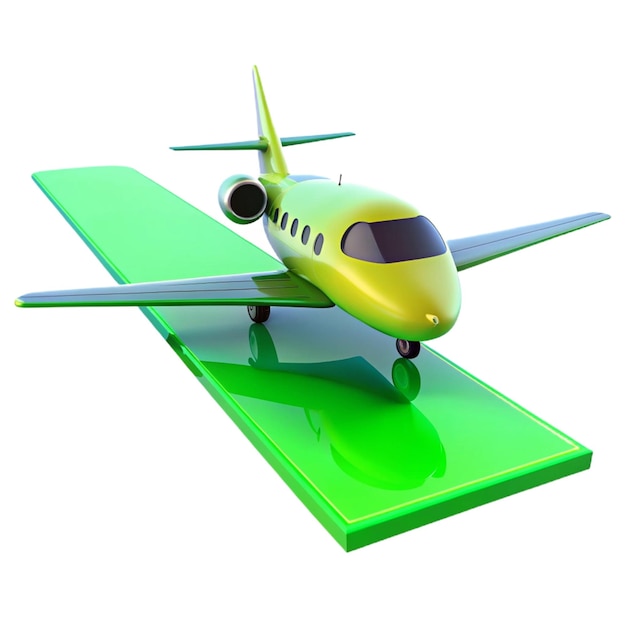 PSD a model of a yellow plane with the word quot e quot on the bottom