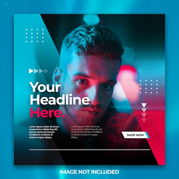 Moder dynamic futuristic instagram social media post template