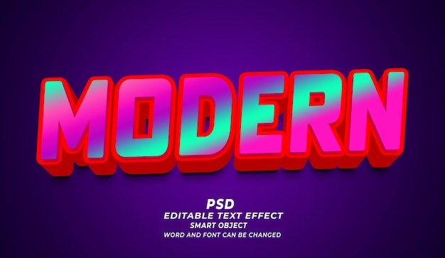 Modern 3d Editable Text Effect Photoshop PSD Style