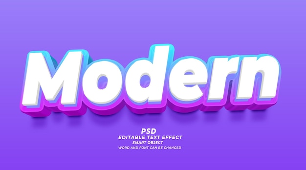 Modern 3d editable text effect PSD template