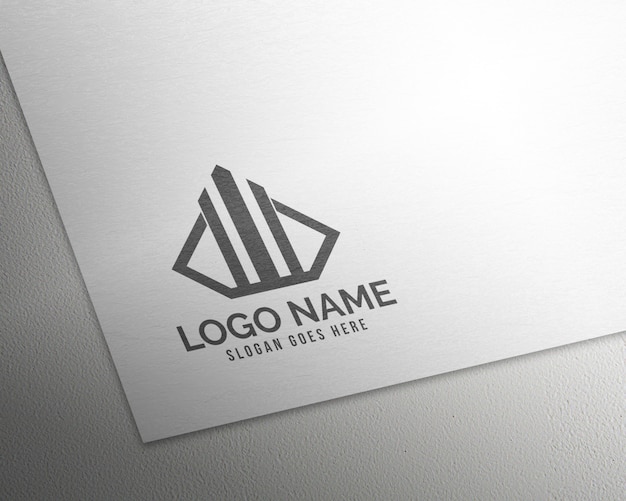 Modern 3D realistic paper logo mockup