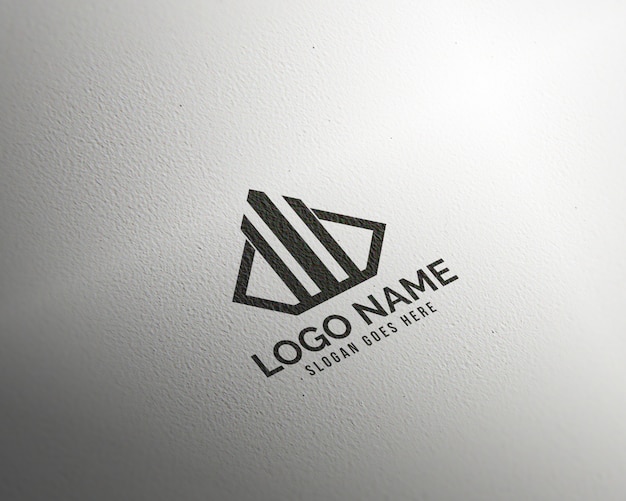 Modern 3D realistic paper logo mockup