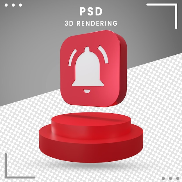 Modern 3d Rotated Icon Notification Isolated