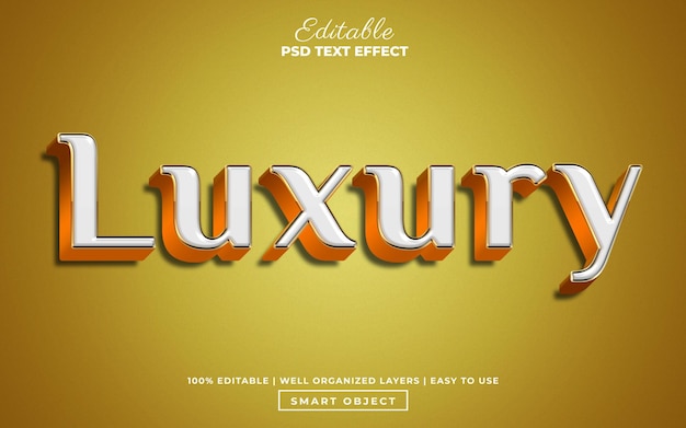 Modern 3d shine luxury text style, editable psd text effect mockup