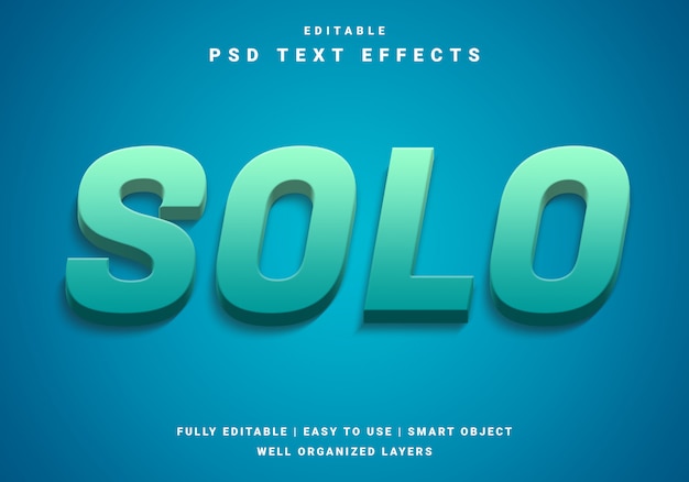 Modern 3D SOLO text effect