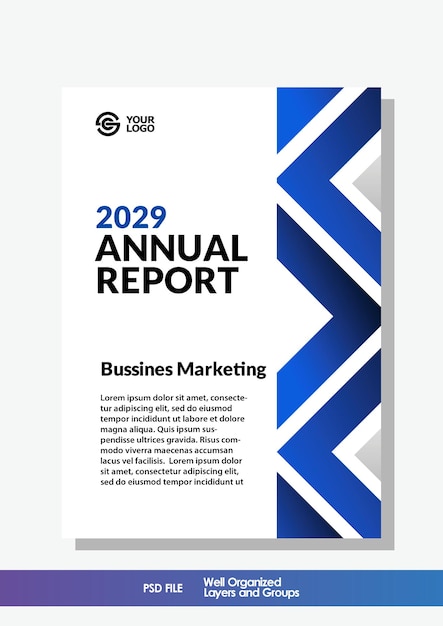 PSD modern annual report template