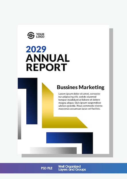 PSD modern annual report template