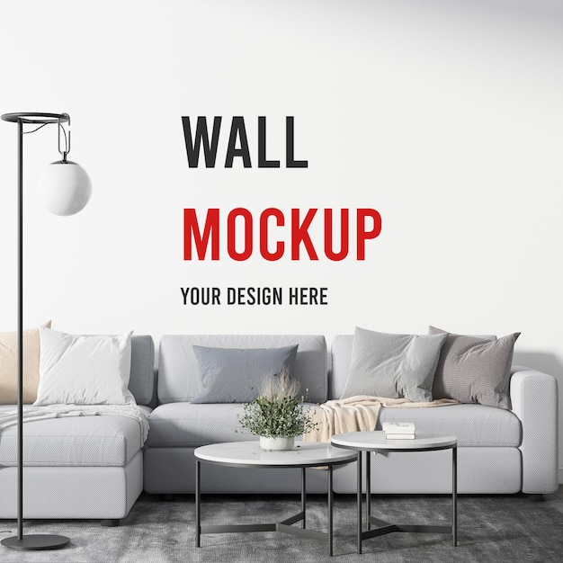 Modern apartment wall mockup