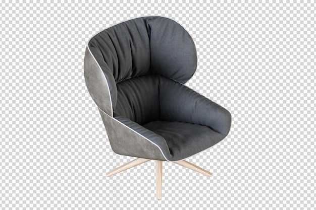 Modern armchair in 3d rendering isolated