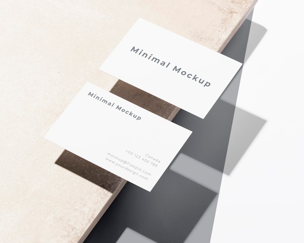 Modern arrangement of mock-up business card