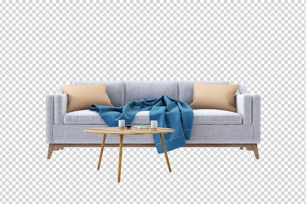 modern bed in 3d rendering isolated