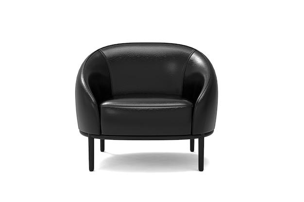 Modern black leather armchair isolated on white background Furniture Collection