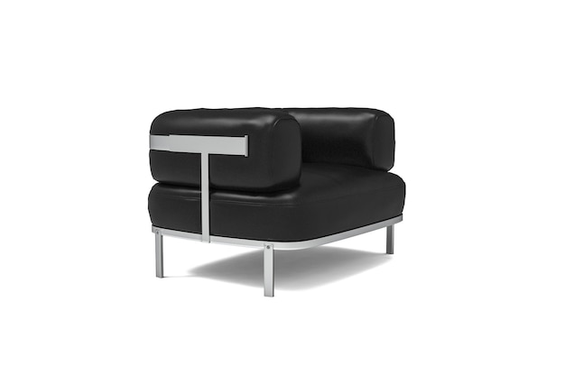 Modern black leather armchair isolated on white backgroundElements of architecture