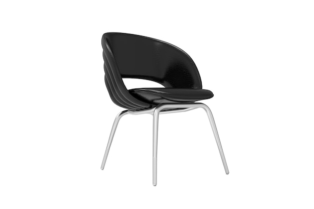 Modern black leather chair isolated on white backgroundsolated on white background