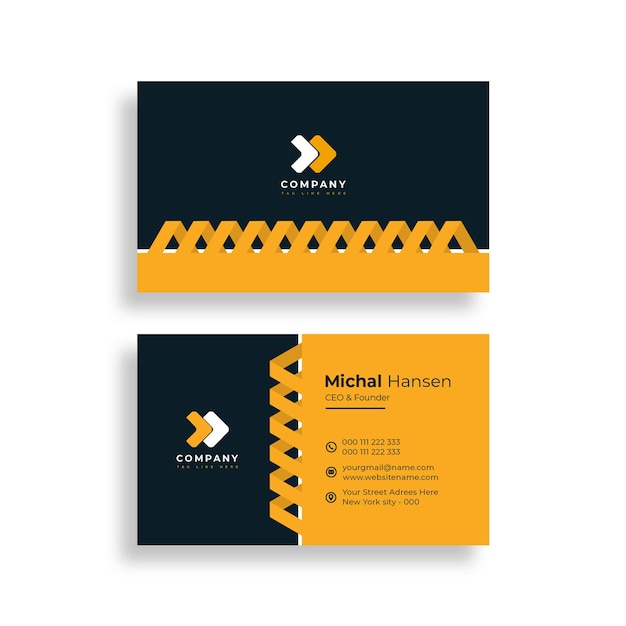 Modern black and yellow business card design