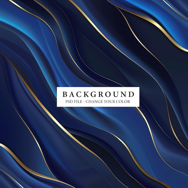 Modern Blue and Gold Wavy Background for Graphic Design