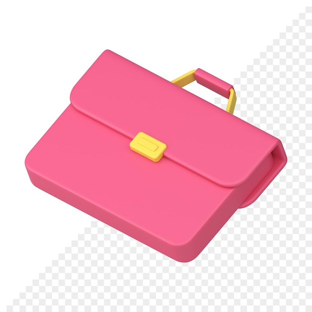 Modern business briefcase or schoolbag for carrying documents 3d isometric icon