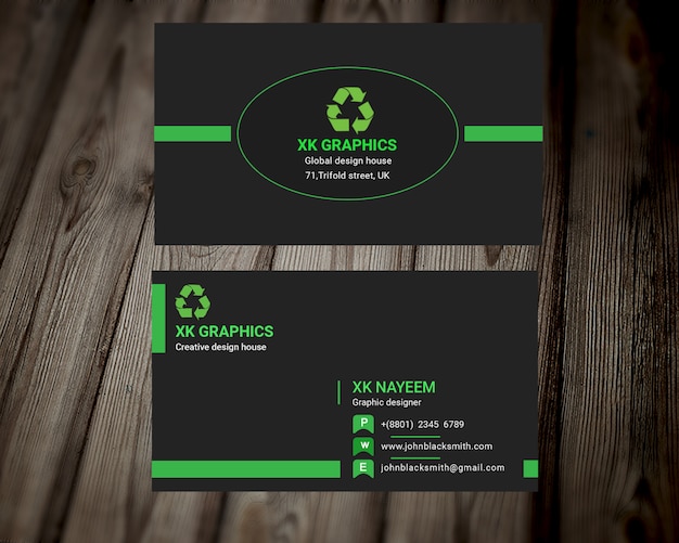 Modern Business Card-Green