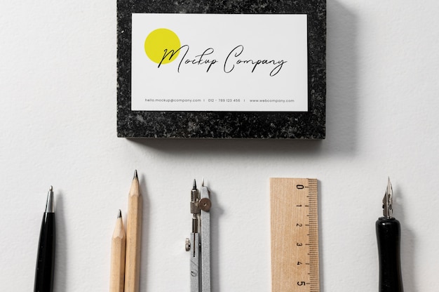 Modern business card mock-up arrangement