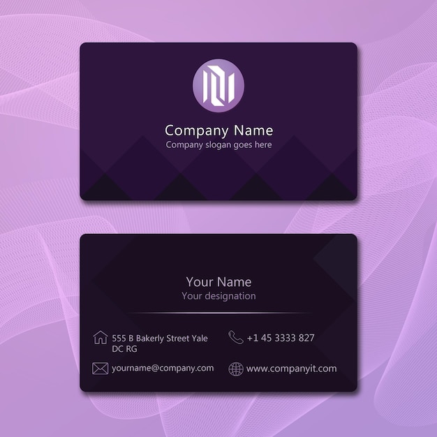 Modern Business Card Mockup Purple