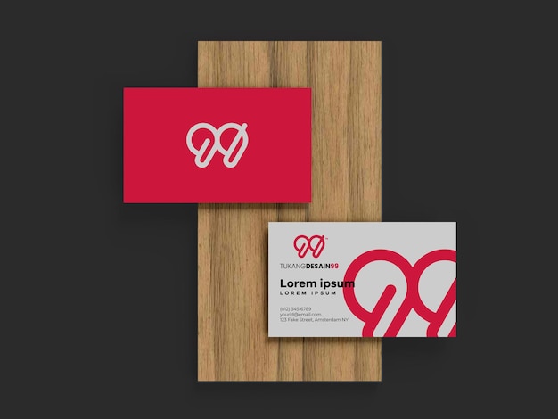 modern business card mockup with plain background