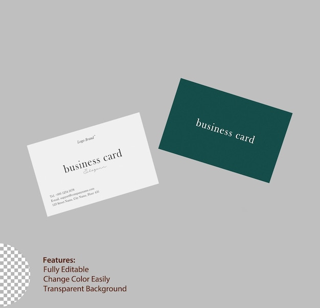 modern business cards falling mockup