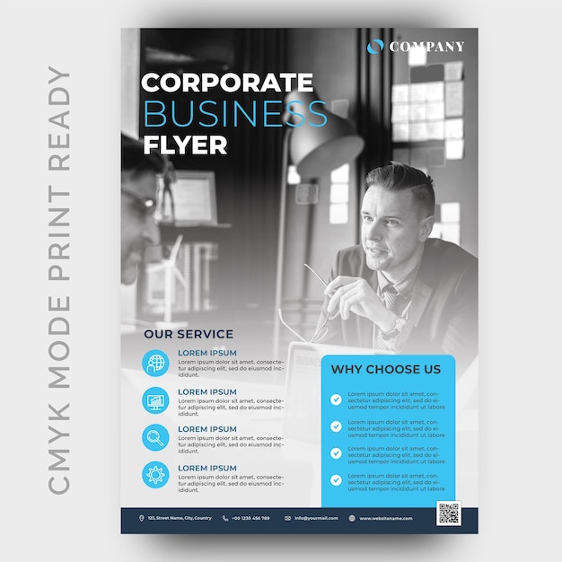 PSD modern business flyer design template