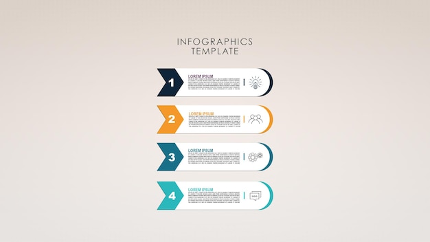 PSD modern business infographics concept with four steps