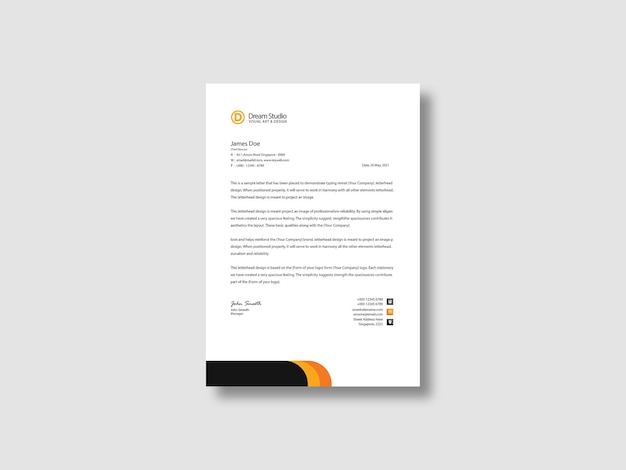 Modern business letterhead template