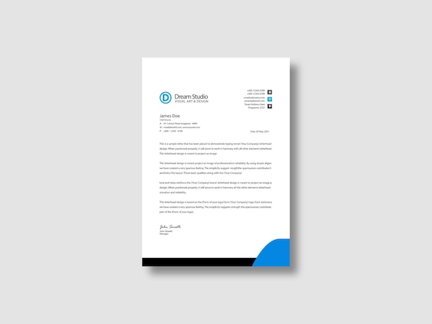 Modern business letterhead template