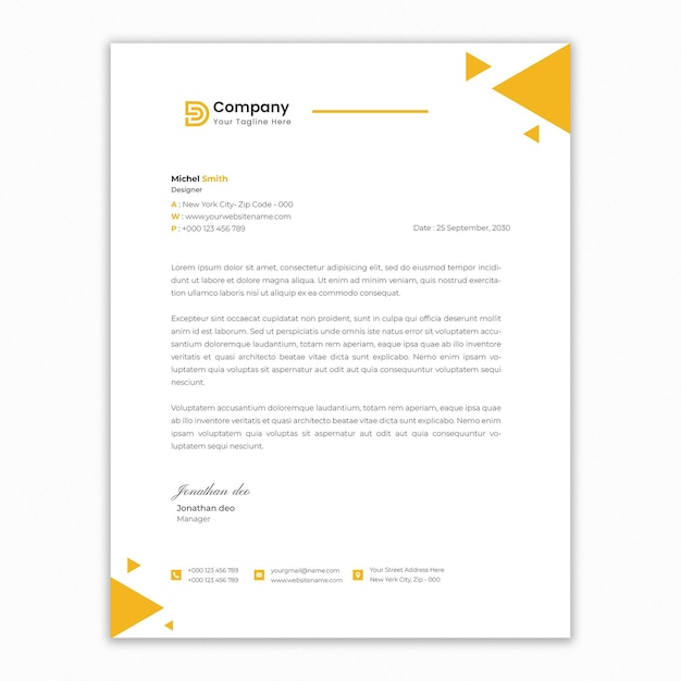 Modern business letterhead template