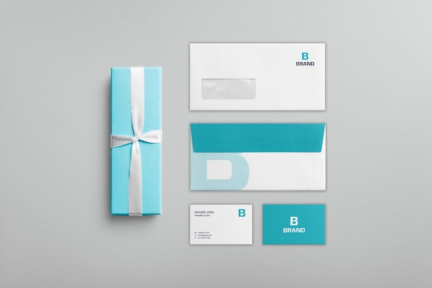 Modern Business Stationery mockup - Business card and Envelope fully editable mockup