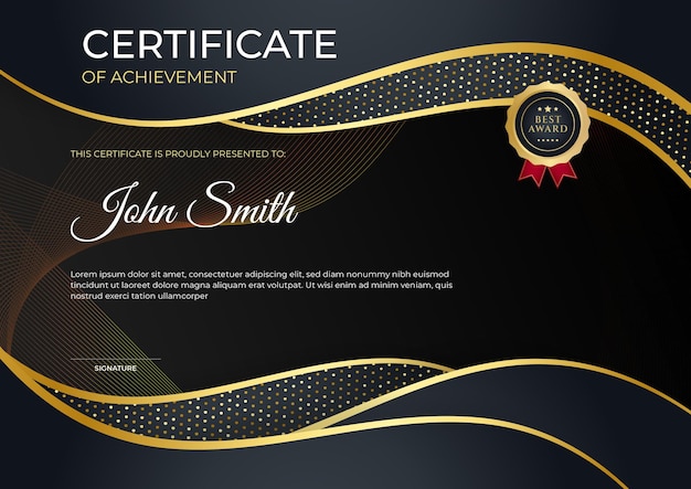 Modern certificate design template with abstract design for certificate of award, appreciation