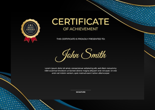 Modern certificate design template with abstract design for certificate of award, appreciation