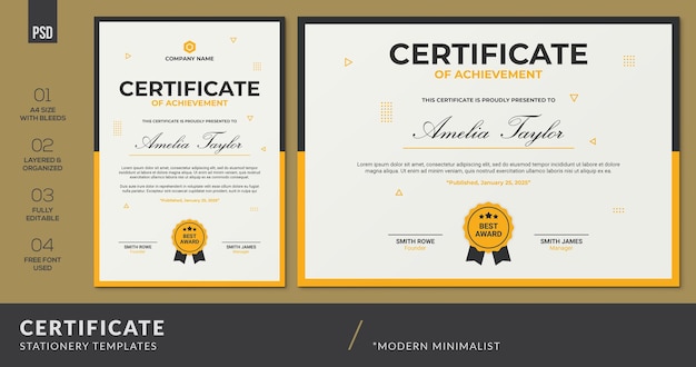 Modern Certificate Templates