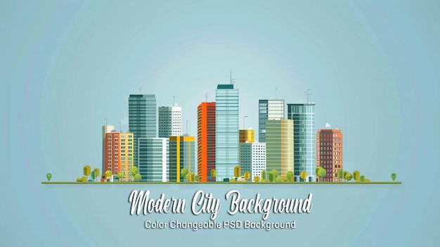 PSD modern city skyline backgrounds