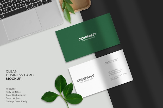 PSD modern and clean business card mockup