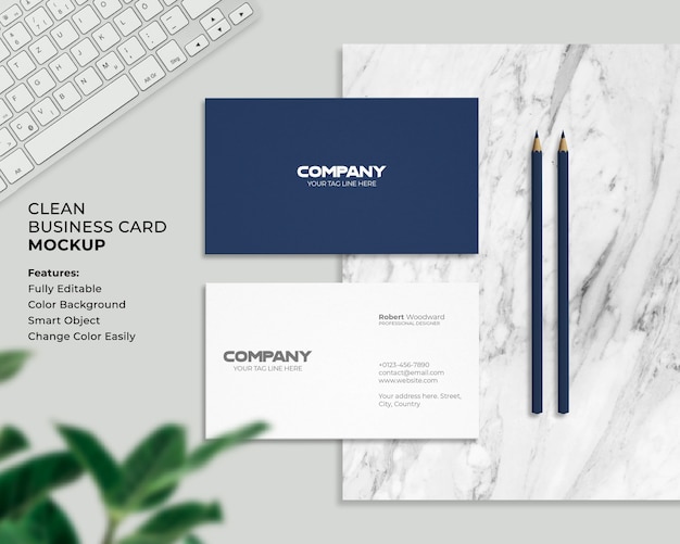 Modern and clean business card mockup