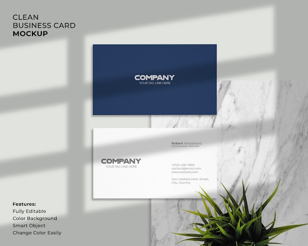 Modern and clean business card mockup