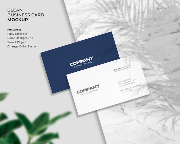 Modern and clean business card mockup