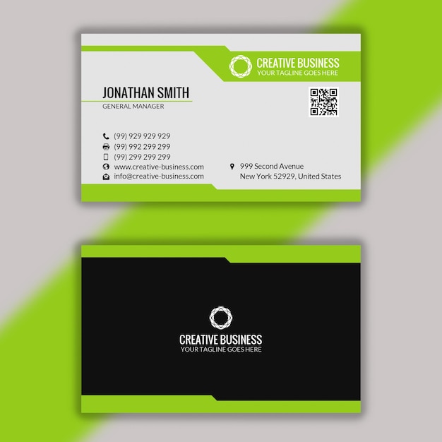 PSD modern clean and corporate business card template