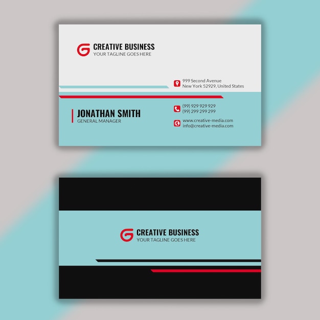 PSD modern clean and corporate business card template