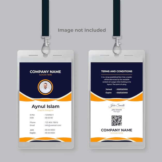 Modern and clean id card template design for corporate company