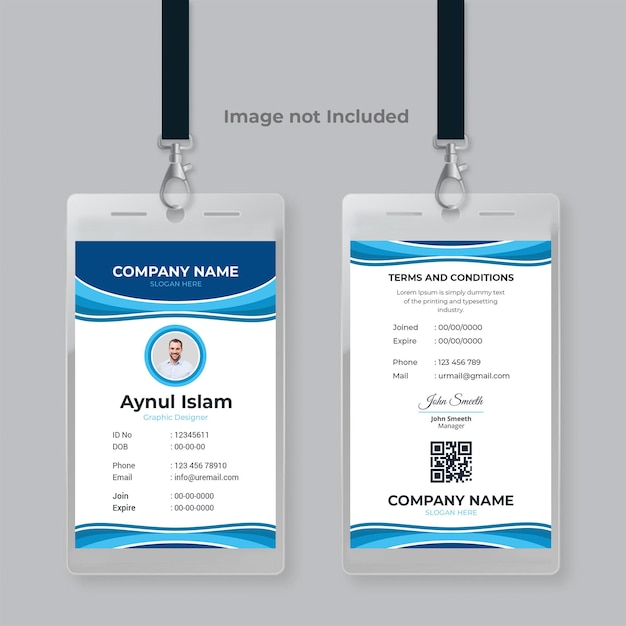 Modern and clean id card template design for corporate company